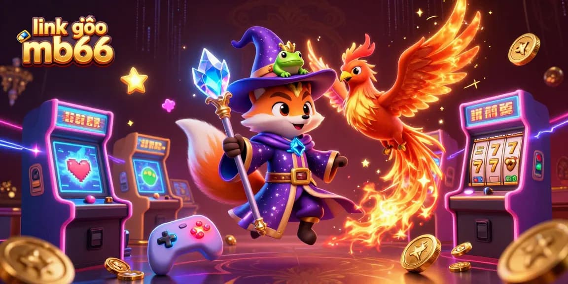 Experience thrilling gameplay with link vào mb66 featuring a wizard fox, phoenix, and enchanting casino elements.