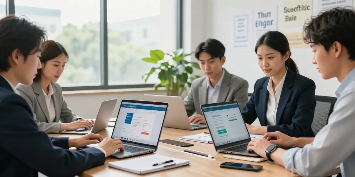 Team collaborating on o2 for business login solutions in a modern office.
