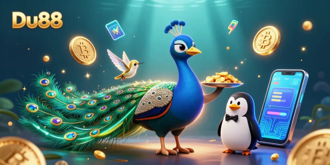 Experience thrilling gaming adventures with Du88 featuring vibrant peacock and dazzling chips.