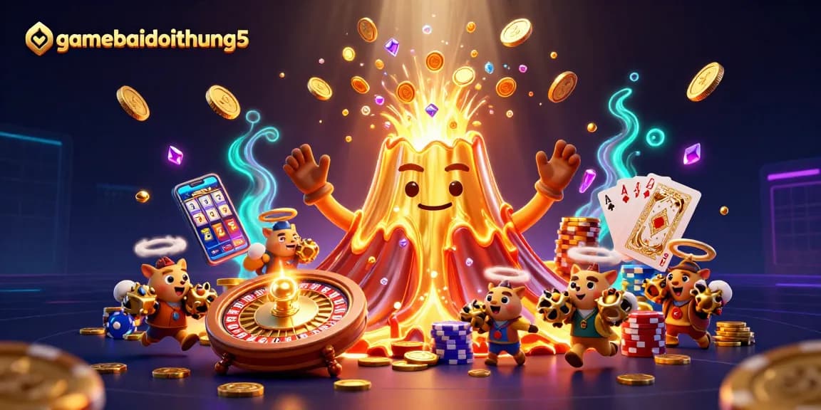 Experience the thrill at gamebaidoithuong5 with a dazzling eruption of gaming treasures and excitement.
