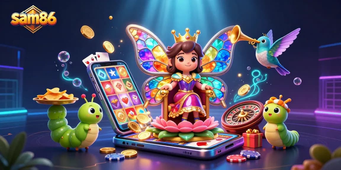 Experience thrilling gameplay at sam86 with vibrant casino elements and a captivating fantasy backdrop.