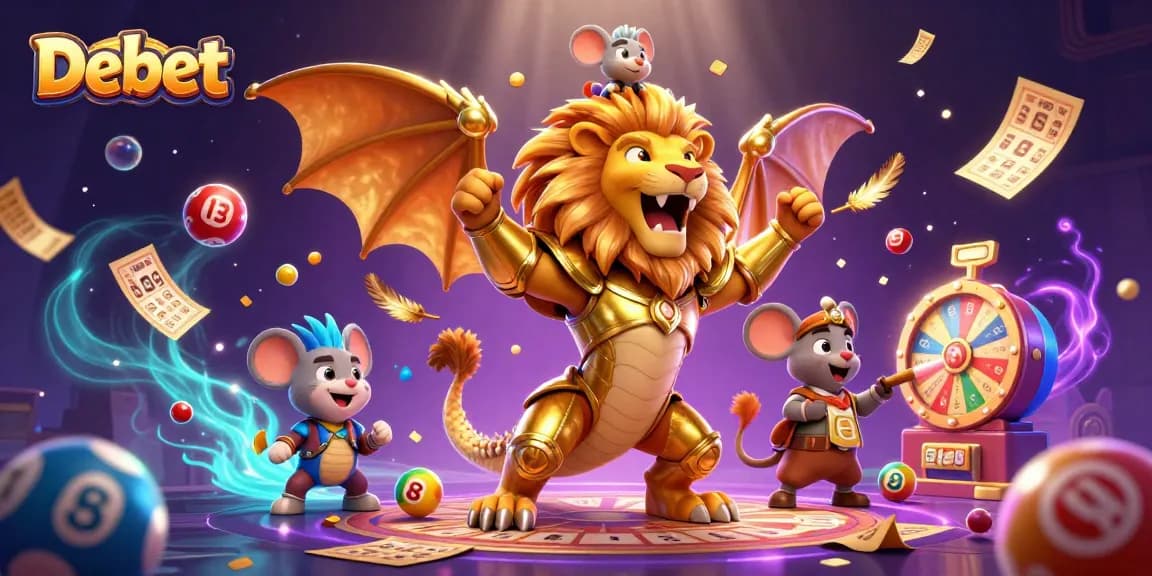 Debet’s vibrant 3D illustration showcases thrilling lottery dynamics and game excitement.