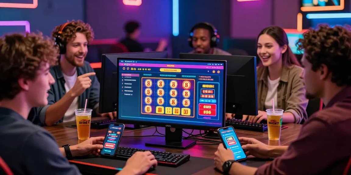 Online gaming enthusiasts engaging with SHBET's interface, showcasing exciting betting options and vibrant graphics.