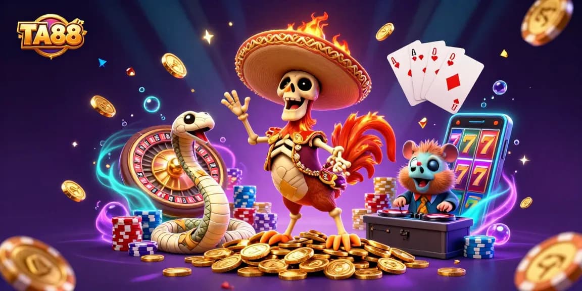 Experience the thrill of TA88 promotions with a vibrant mariachi scene featuring coins and cards.