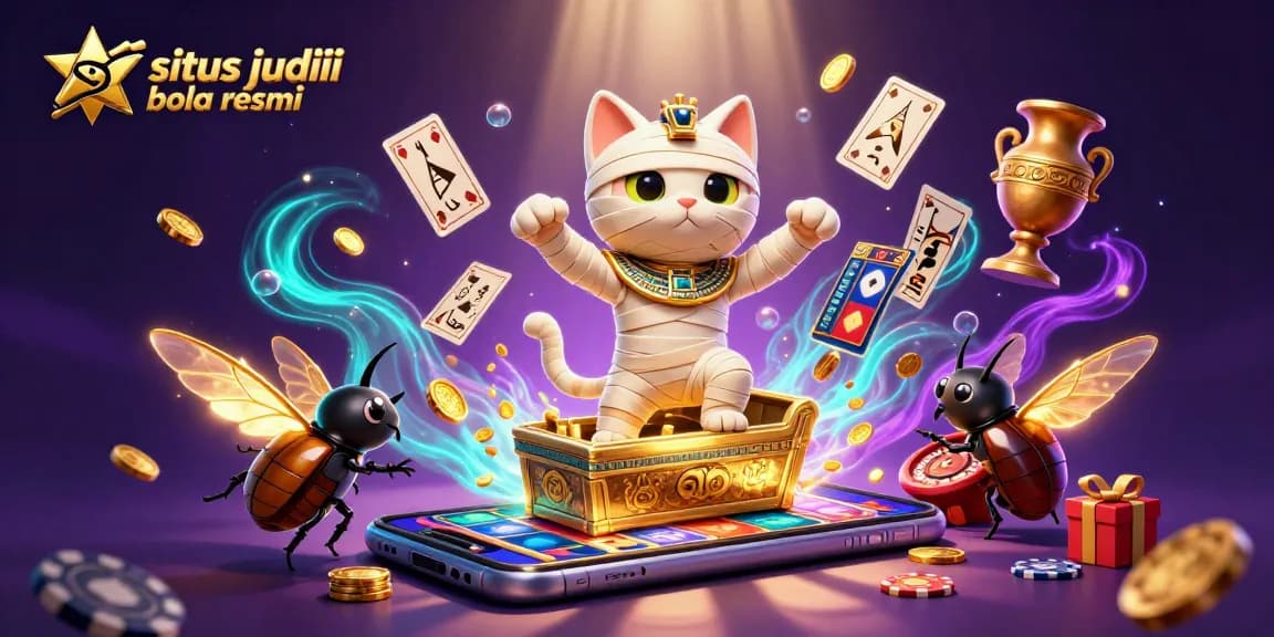 Spin to win with situs judi bola resmi, showcasing an exciting pyramid casino theme with unique characters and games.