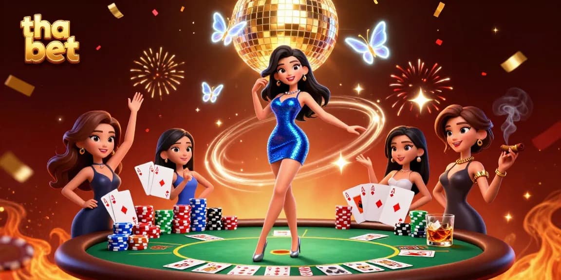 Experience thrilling gameplay at tha bet casino, featuring dynamic 3D illustrations of glamorous characters and vibrant casino elements.