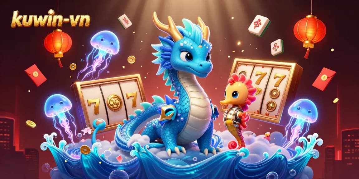 Engage in thrilling gameplay at kuwin-vn with vibrant dragons, seahorse knights, and dynamic casino elements.