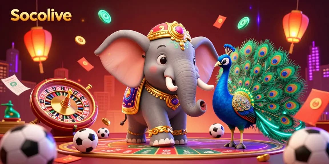 Socolive enhances sports betting excitement with a lively 3D illustration featuring vibrant characters and dynamic elements.