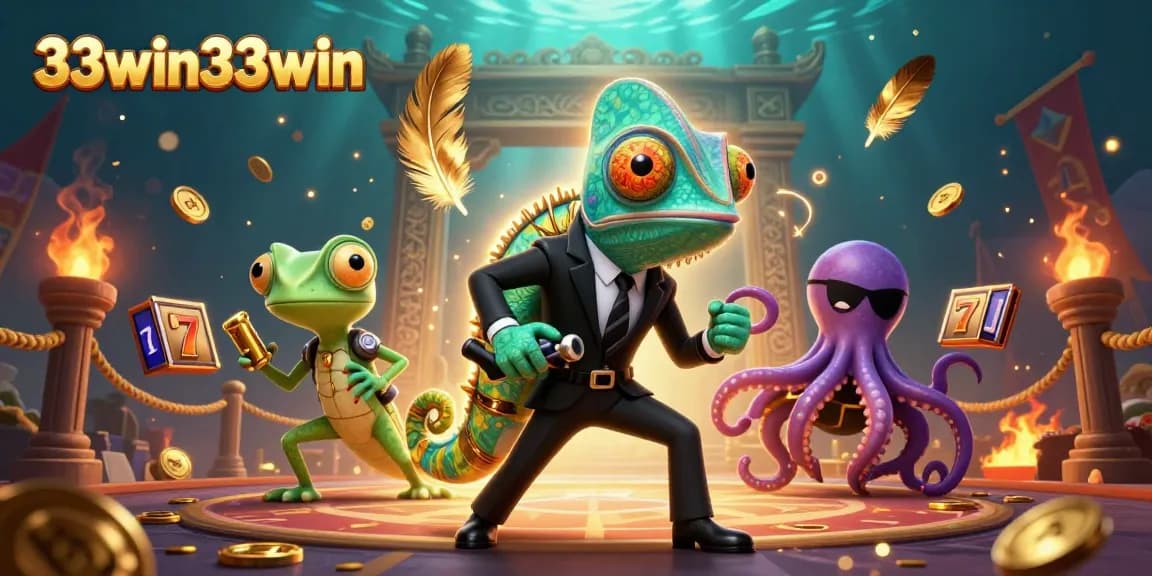 Experience the thrill of 33win33win as characters battle in a vibrant casino arena.