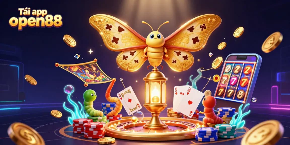 Engage in exciting casino fun with the Tải app open88 featuring vibrant animated elements.