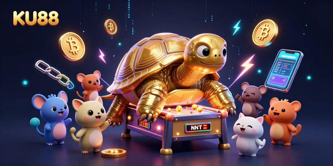 Experience engaging gameplay at KU88 with animated tortoise and exciting casino elements.