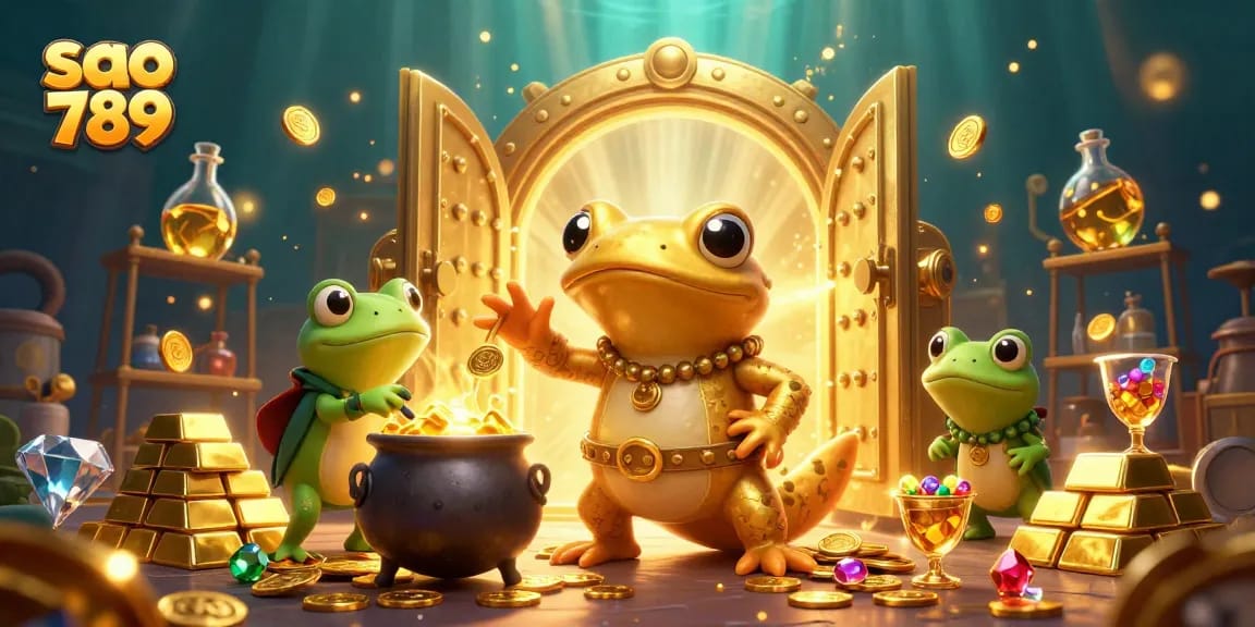 Experience winning moments at sao 789's magical casino with golden treasures and enchanting characters.