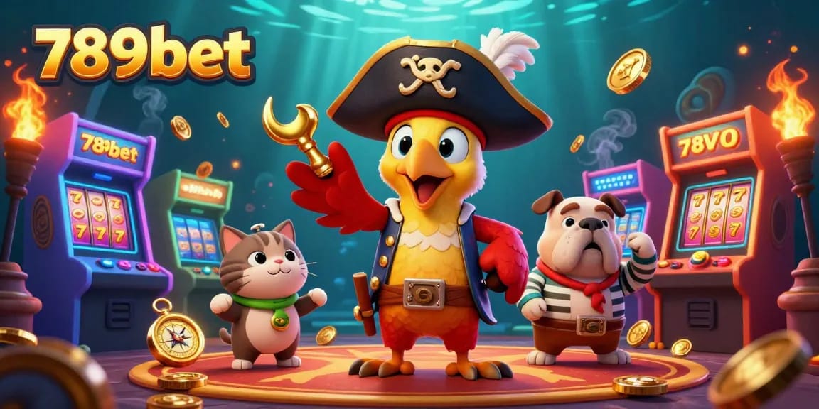 Engage in thrilling action with 789bet featuring lively pirate characters and colorful arcade elements.