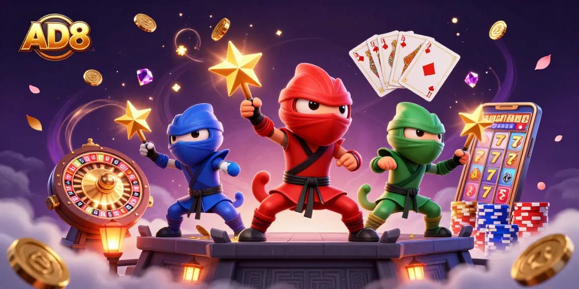 AD8's ninja chameleon team showcases thrilling martial arts with casino elements
