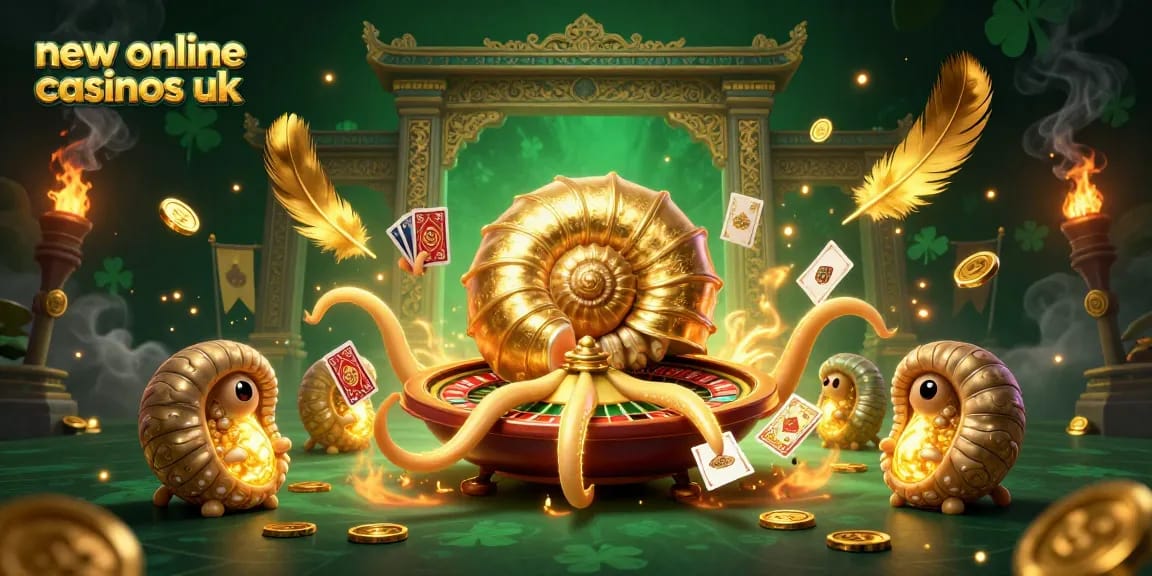 Experience new online casinos uk with an enchanting 3D illustration featuring a vibrant giant nautilus roulette.