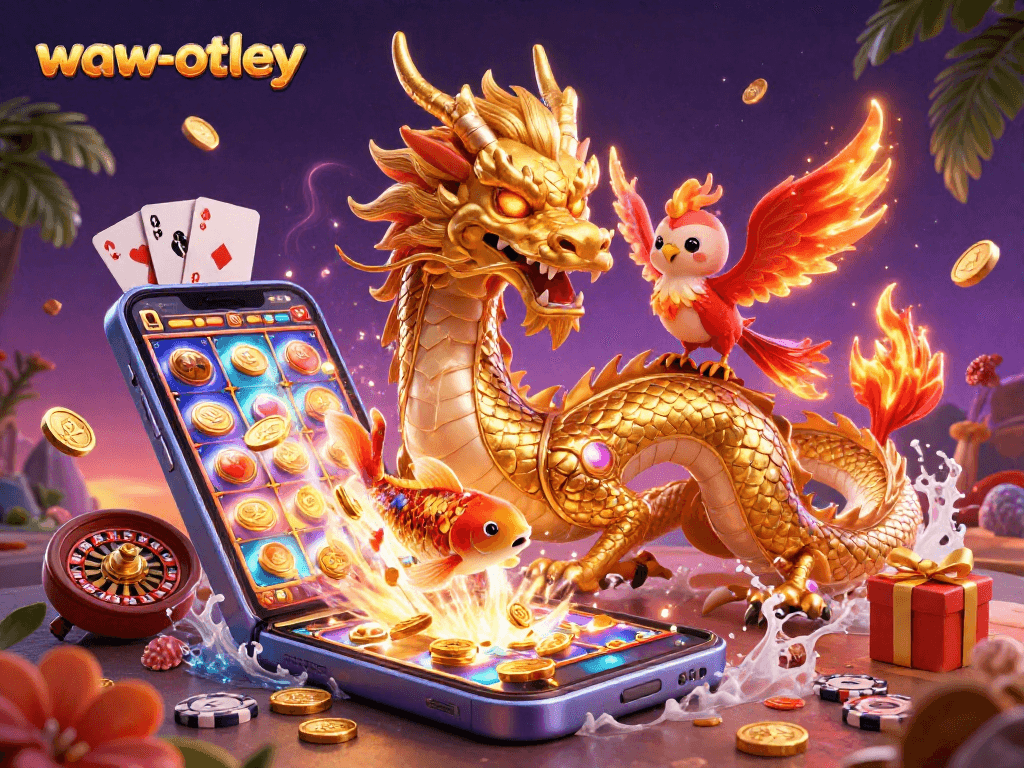 Play big at waw-otley with vibrant 3D casino characters amidst exciting gaming elements.