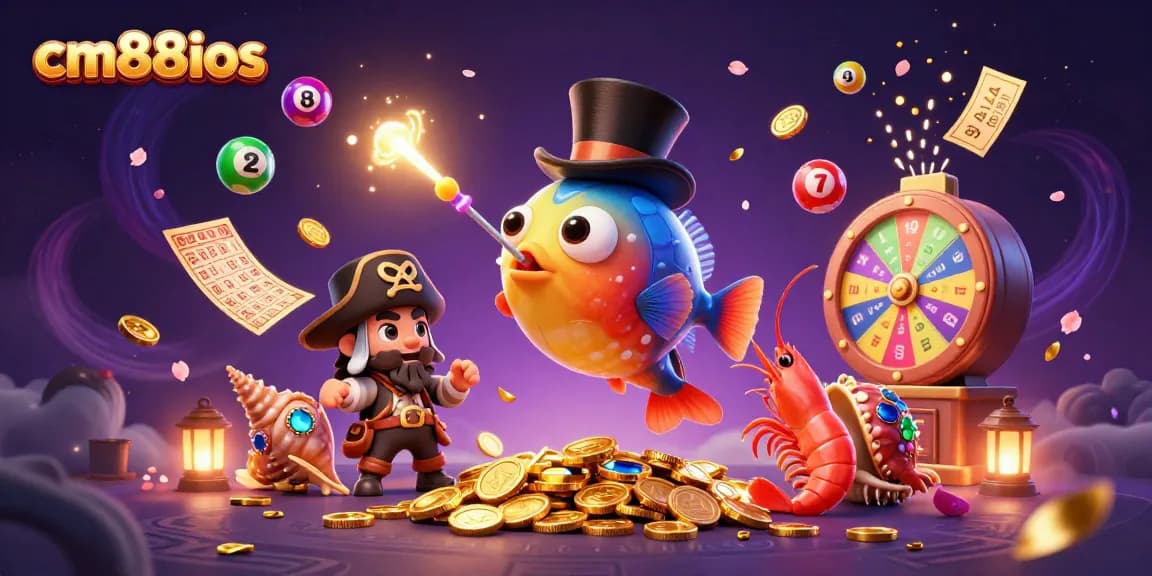 Engage with cm88ios casino magic as glowing treasures shower from an anglerfish, shrimp, and snail.