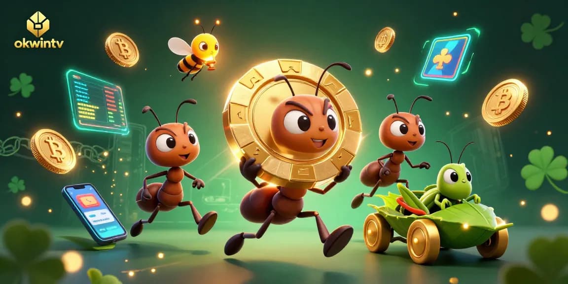 Experience the thrill of okwintv as cartoon ants execute a heist for a giant poker chip in an emerald tunnel.