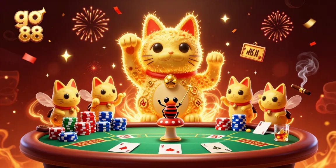 Experience the thrilling world of go 88 with vibrant casino elements and dynamic characters in a celebratory scene.