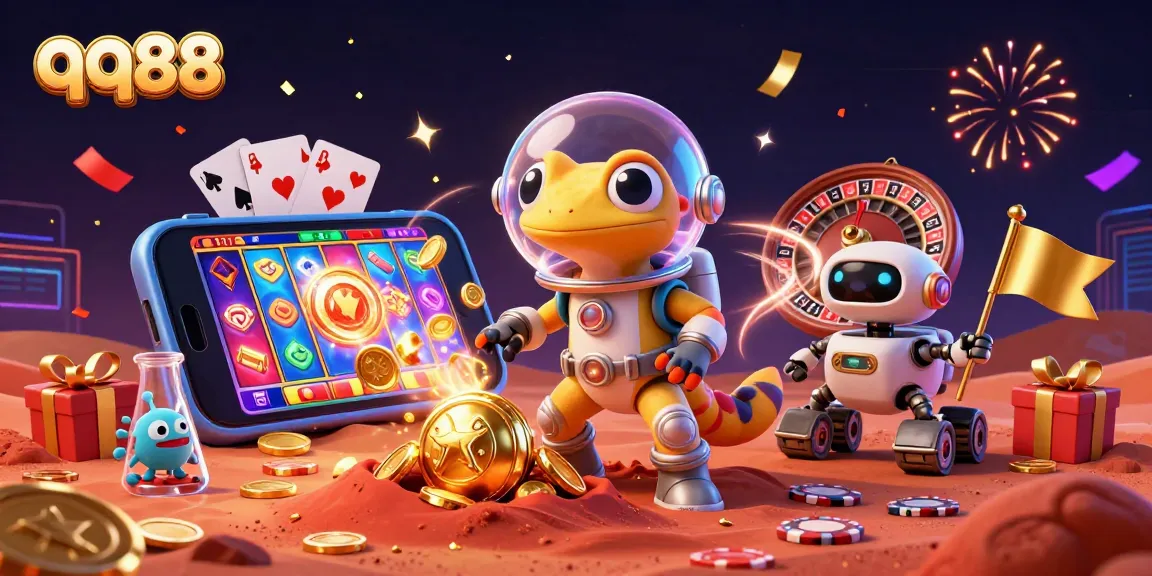 Engage with qq88 by entering a vibrant alien casino scene celebrating big wins through interactive gaming.