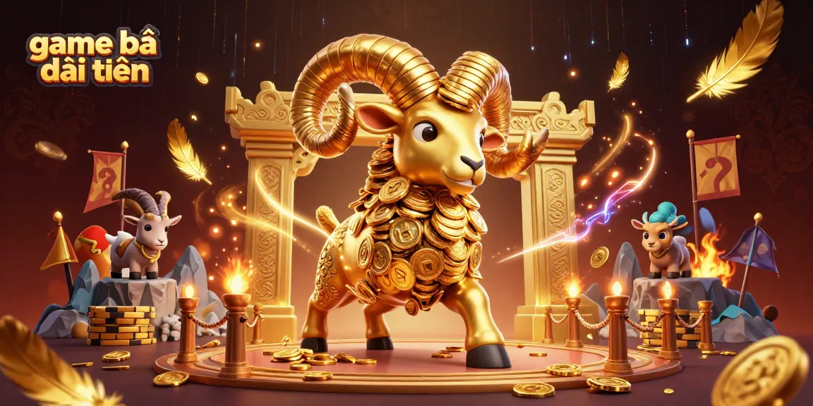 Experience game bài đổi thưởng excitement with a golden ram charging through ornate gates.