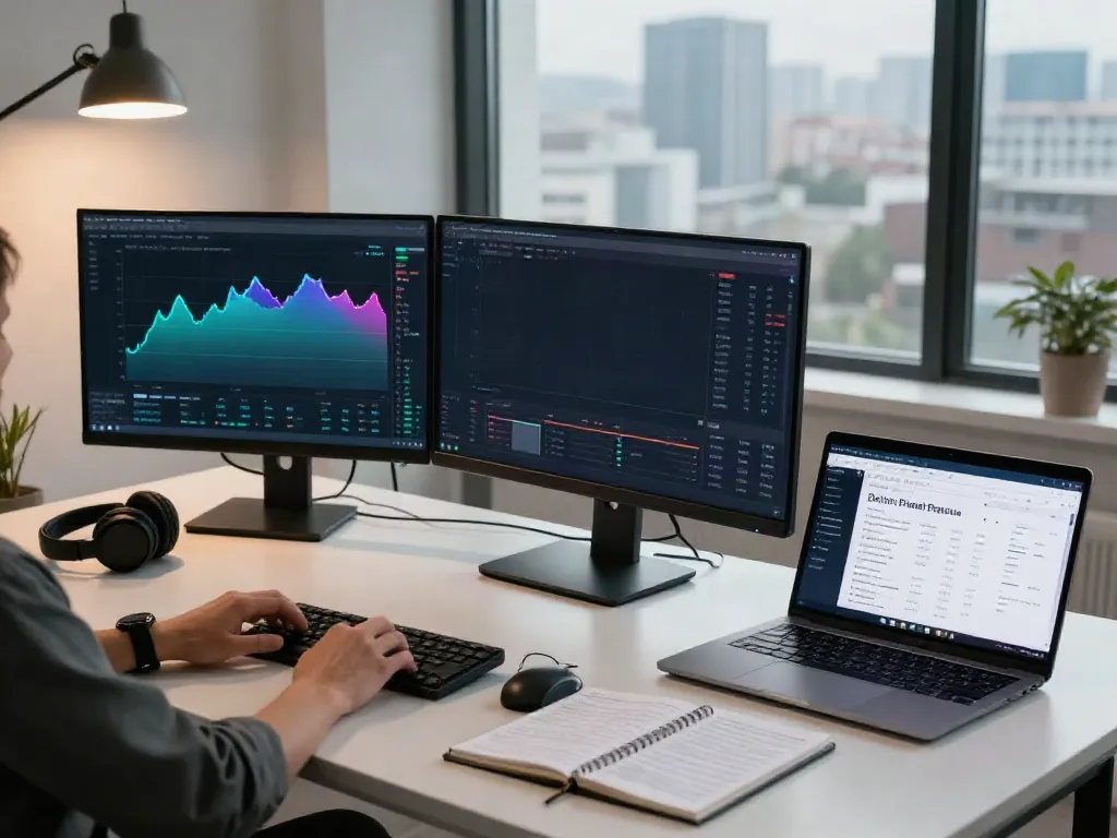 Read more about Bitcoin trading strategies in a modern crypto workspace.