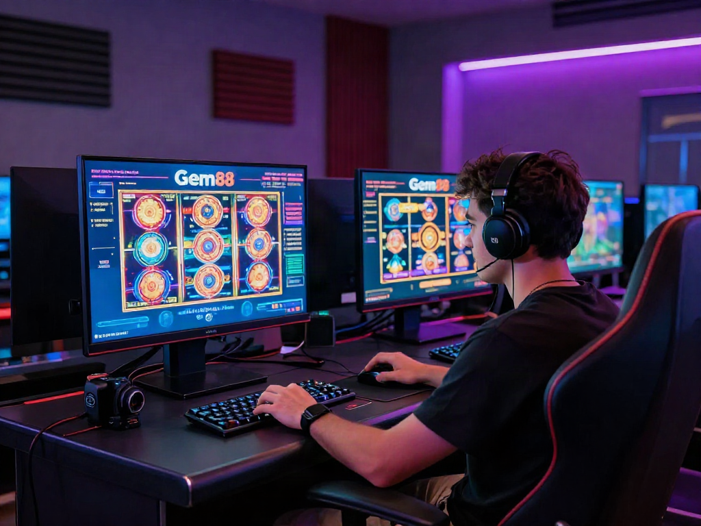 Engaging online gambling setup at https://gem88.jpn.com/ featuring vibrant games and user-friendly interface.
