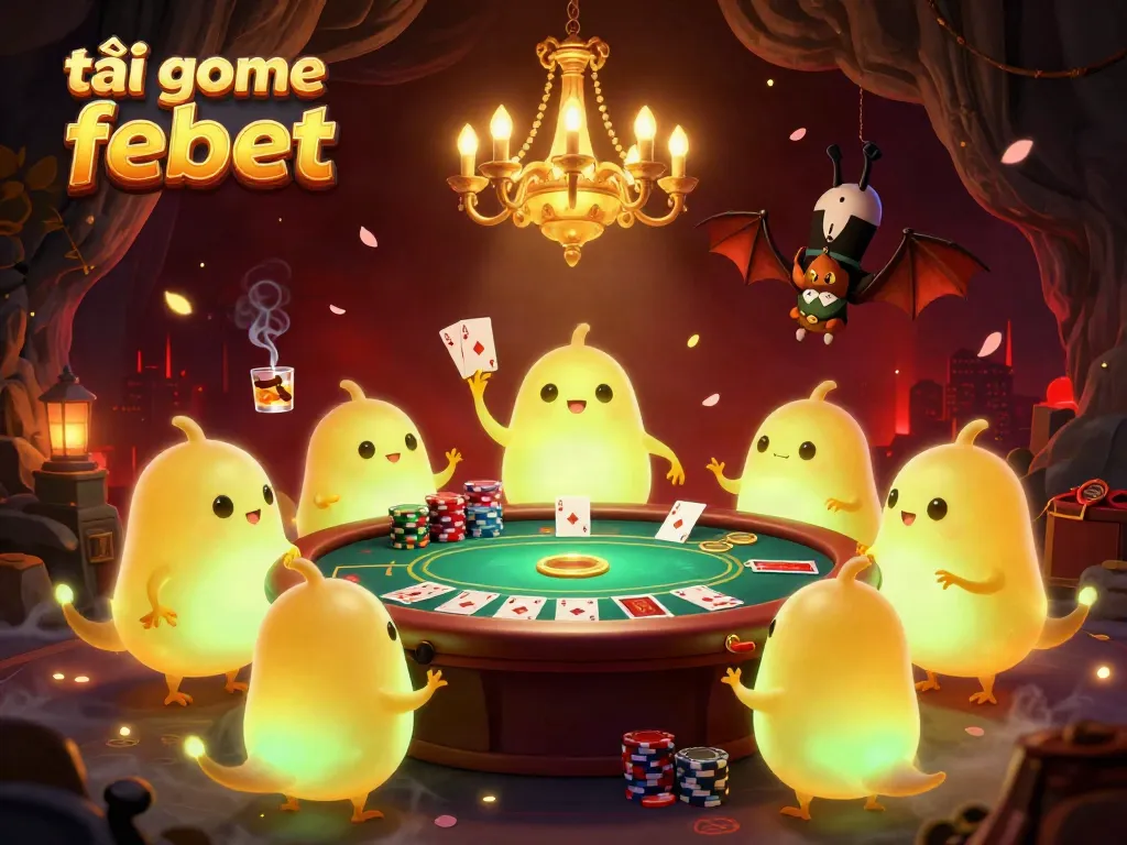 Experience vibrant action while playing with tải game febet surrounded by charming glowworms lighting up a lively casino scene.