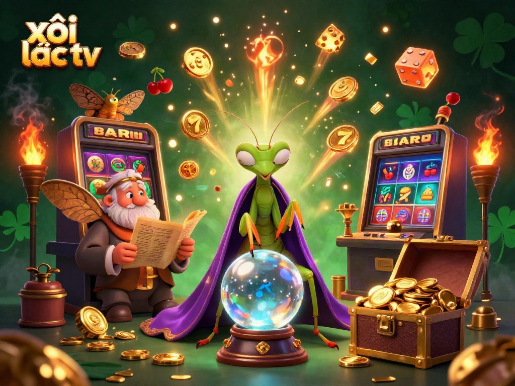 Engage with thrilling xôi lạc tv casino fun, featuring 3D mantis fortune teller and exciting gambling elements.
