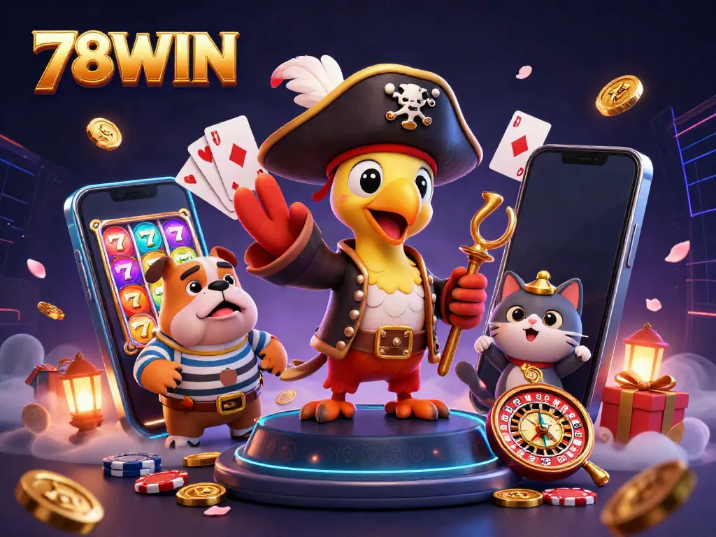 Experience the thrill of 78WIN with dynamic slot games featuring colorful characters and vibrant visuals.