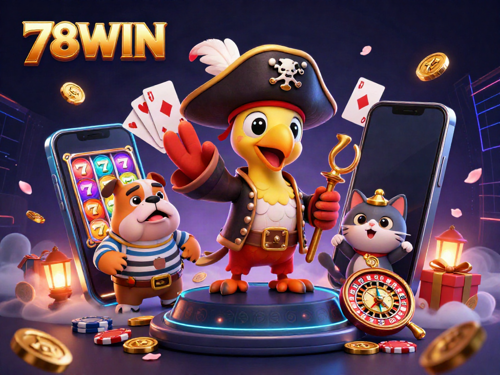 Experience the thrill of 78WIN with dynamic slot games featuring colorful characters and vibrant visuals.