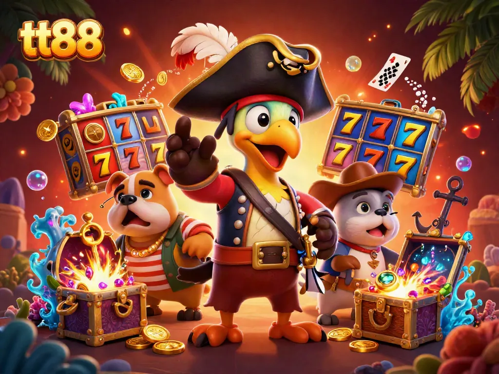 Experience thrilling gameplay at tt88 with vibrant 3D characters and rich casino elements.