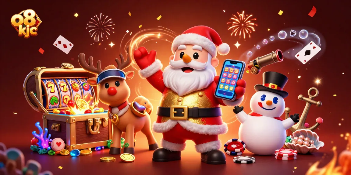 Experience exciting wins at o8 kjc with Santa in a vibrant casino world packed with slots and treasures.