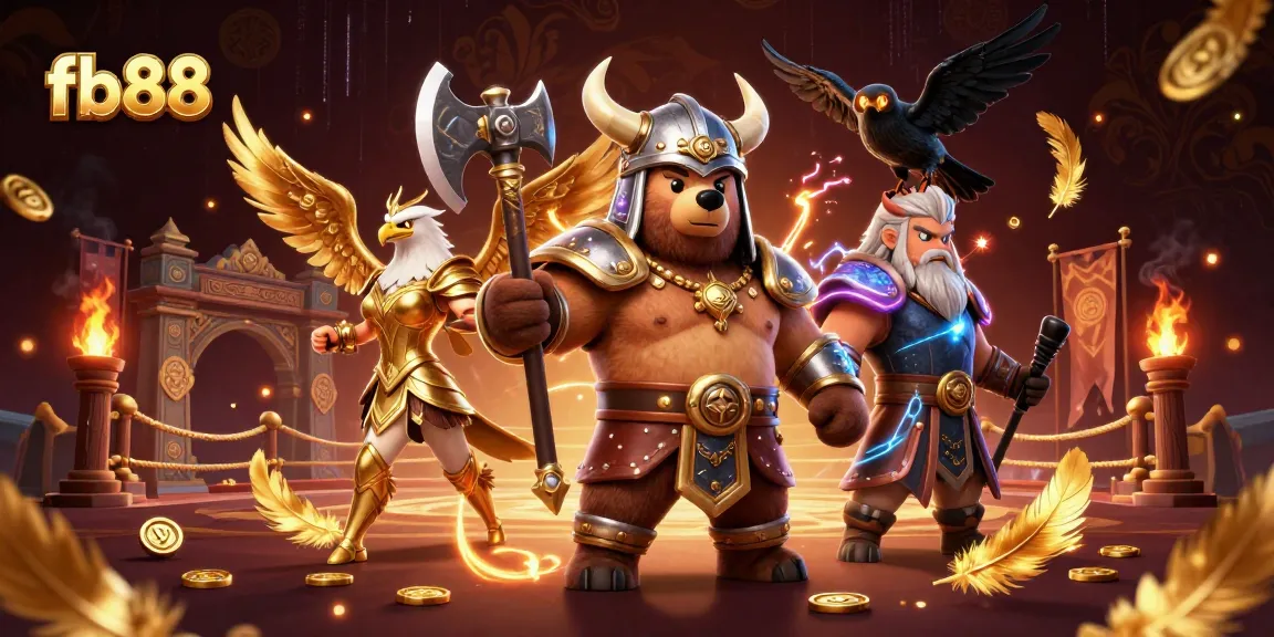 Experience dynamic action at fb88 casino with a vivid illustration of engaging 3D characters and rich gaming elements.