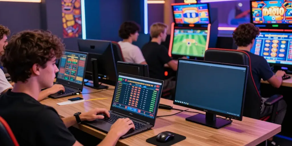Players engaging with DA88 online gaming platform showcasing sports betting and casino games.