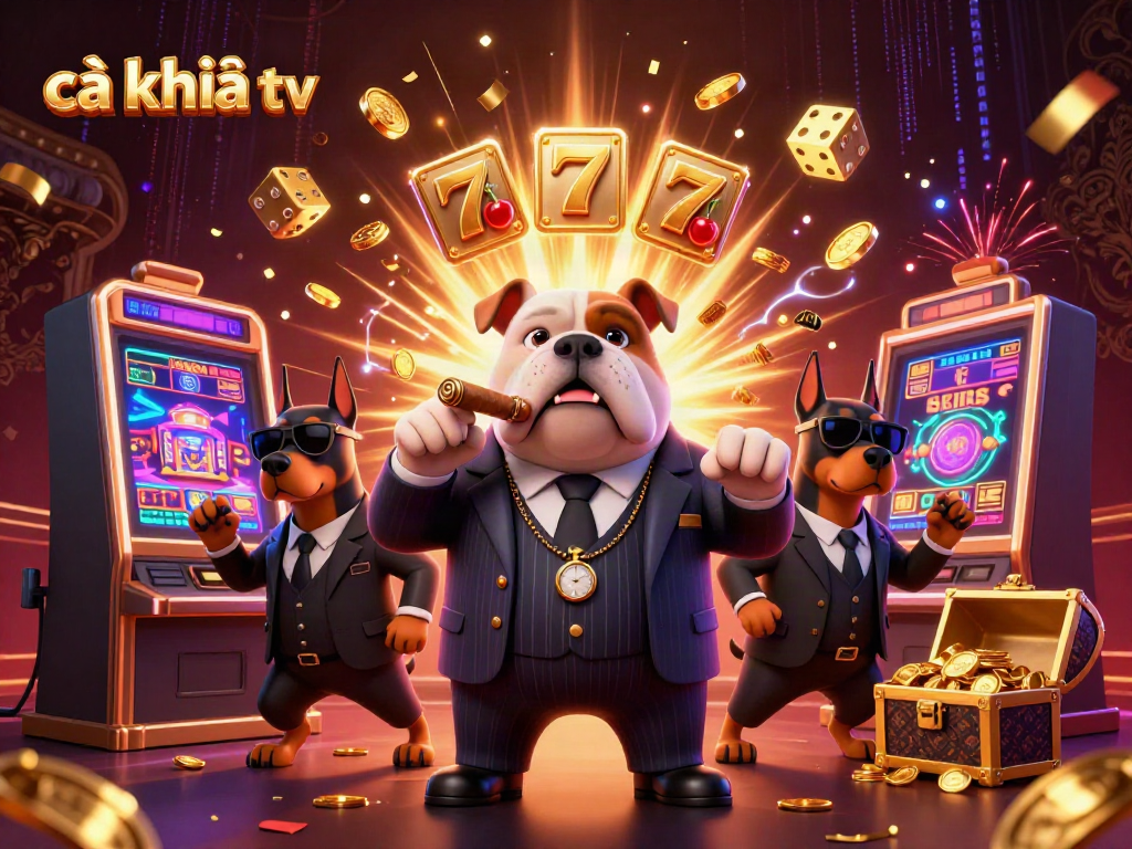 Experience thrilling gameplay with cà khịa tv showcasing a cartoon mafia theme, vibrant slot machines, and dynamic elements.