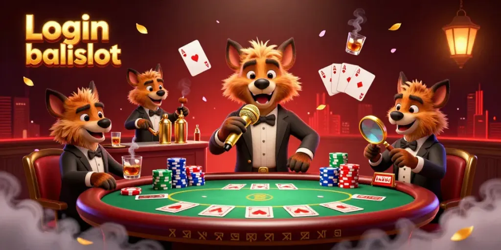 Enjoy the action at Login balislot with hyenas in a vibrant casino scene
