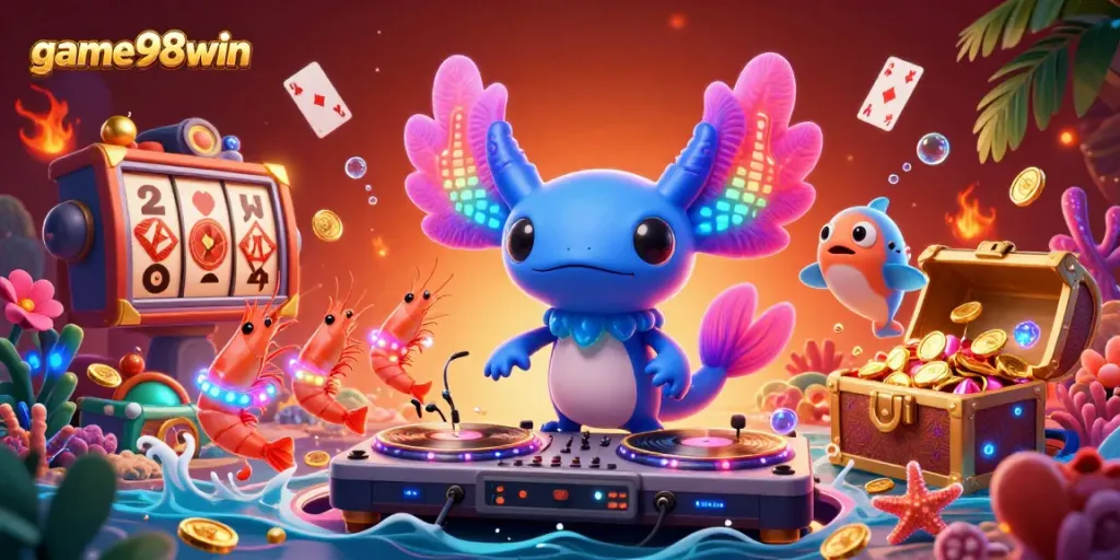 Experience the vibrant gameplay excitement at game98win with an immersive underwater casino scene.